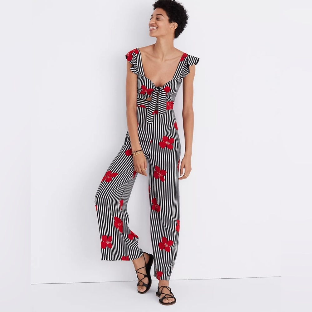Madewell Plumeria Cutout Jumpsuit in Candied Orchids